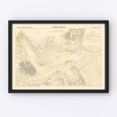 Vintage Map of Charleston, South Carolina 1884