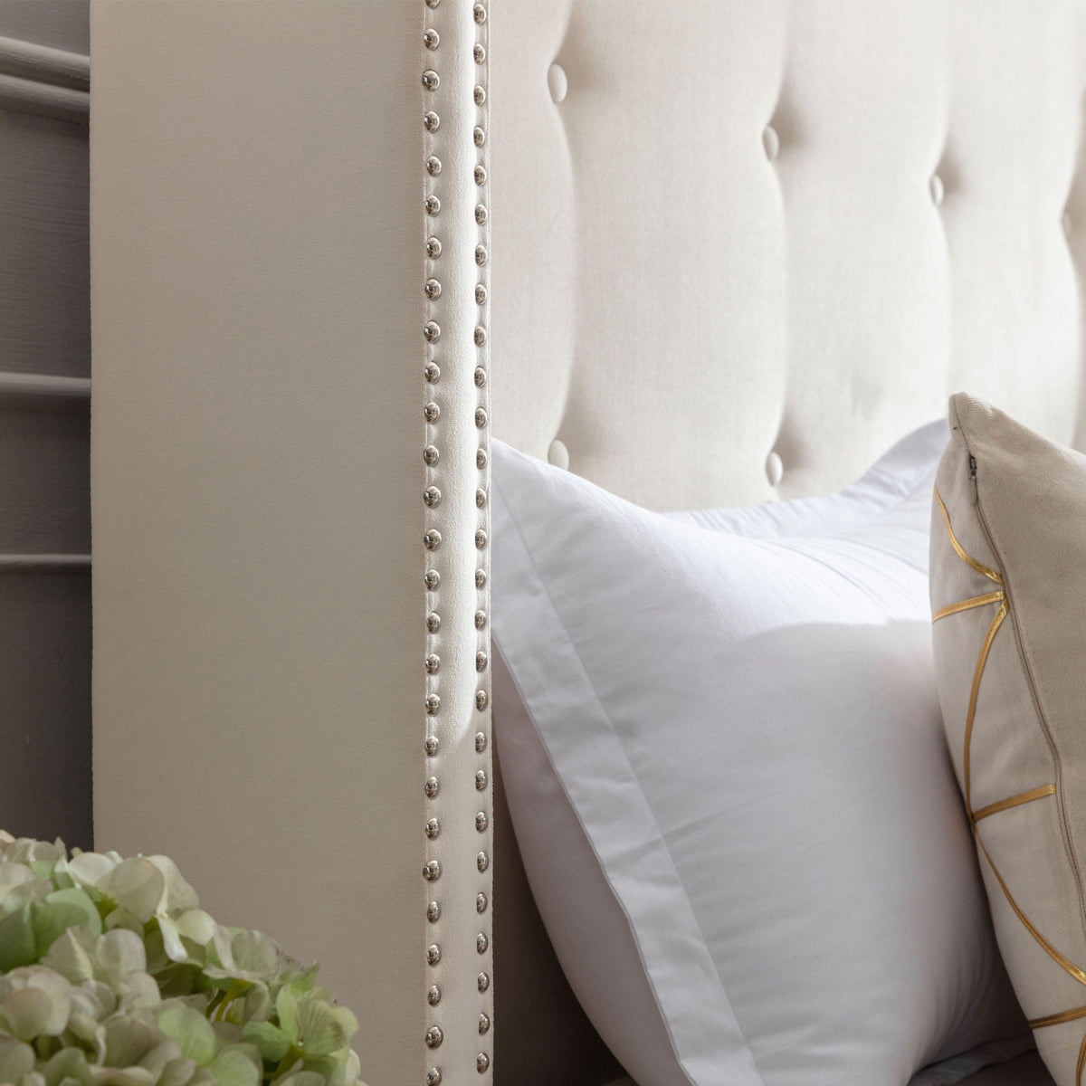Peyton - Upholstered Bed With 54" High Headboard, Traditional Hand Buttoned Tufting, photo 32 of 40