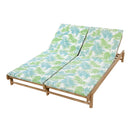 Light Teak Acacia Wood Double Chaise Lounger Set