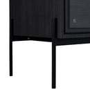 Modern Minimalist Style LED Curio Cabinet With Tempered Glass Door, Metal Legs by HouseOfZazla