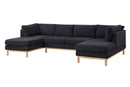 Hallie - Wide Sherpa Double Chaise U-Shape Sectional Sofa by HouseOfZazla