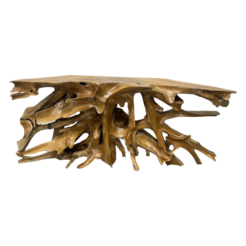 Teak Root Console With Carving Deco XL (C)