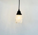 Clear Swirl Ribbed Heavy Vintage Pendant