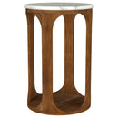 Eaton - Round Side Table - Brown / White by HouseOfZazla