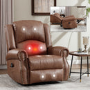 Heat Massage Manual Recliner Chair with Rocker and Swivel