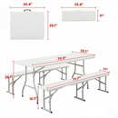Foldable Picnic Table and Chairs, Portable Camping Table and Chairs, Outdoor Camping Furniture Set by HouseOfZazla