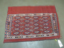 45" X 32" Antique Handmade Bokhara Turkoman Yomud Chuval Wool Rug Soumak NICE