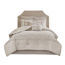 Embroidered 8 Piece Comforter Set Neutral King