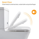 Square Toilet Seat with Grip-Tight Bumpers, Quiet-Close & Quick-Release – White