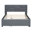 Upholstered Platform Bed With Brick Pattern Headboard And Twin Long Size Trundle by HouseOfZazla