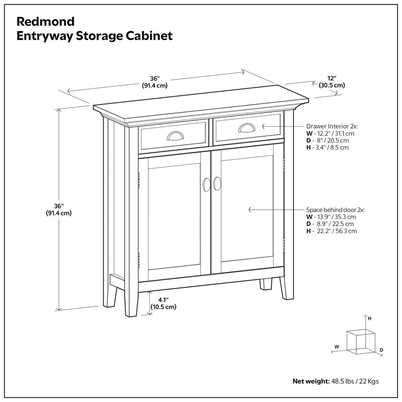 Redmond - Entryway Cabinet With Adjustable Shelves And Drawers - Brown, photo 5 of 7