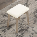 Maly - Contemporary Wood Vanity And Stool Set - Gold by HouseOfZazla