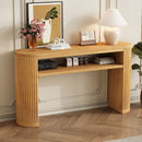 Console Table With Fluted Legs, Open Shelf