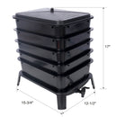 Eco Friendly 5 Layer Worm Compost Bin With 50L Capacity, Easy Setup Plastic Worm Farm Kit - Black by HouseOfZazla