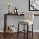 Tufted Counter Stool With Button Tufted Back - Tan by HouseOfZazla