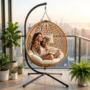Folding PE Rattan Hanging Egg Chair with Stand by HouseOfZazla