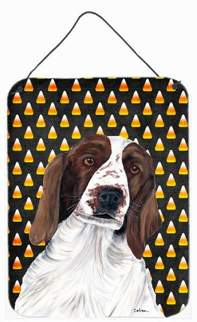 Welsh Springer Spaniel Candy Corn Halloween Portrait Wall  Door Hanging Prints