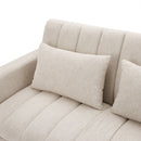 55.9" Convertible Sofa Bed Loveseat Sofa with Three USB Ports, Two Side Pockets, Two Cup Holders and 360Swivel Phone Holder for Living Room, Beige