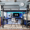 Queen Loft Bed with L-Shaped Desk