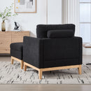 Oversized 360 Degree Swivel Barrel Accent Chair And Ottoman Set With Storage