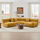 Modular Curved Sectional Sofa, 3-Piece Free-Form Configuration