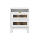 4-Pieces Bedroom Sets, Queen Size Farmhouse Platform Bed with Storage