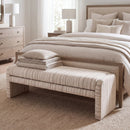 62.2 Inch Striped Upholstered Ottoman Bench