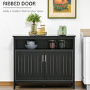 Homcom - Sideboard Buffet Cabinet, Kitchen Cabinet, Coffee Bar Cabinet With 2 Doors And Adjustable Shelves For Entryway Living Room - Black by HouseOfZazla