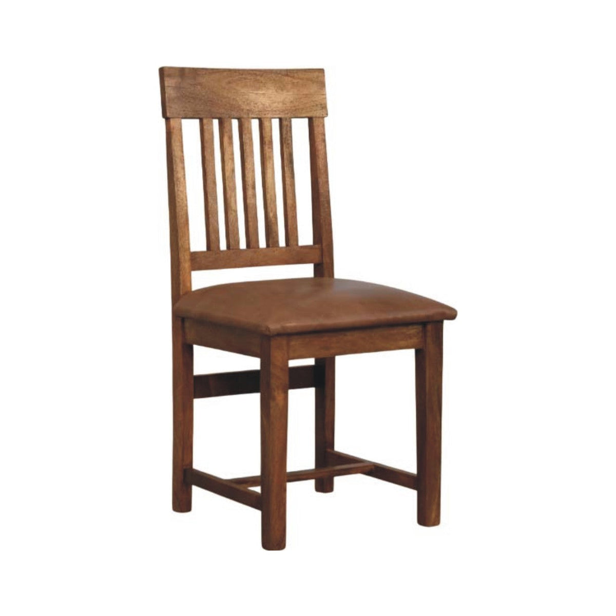 Solid Wood Leather Slatted Dining Chair, photo 3 of 10