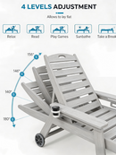 HDPE Chaise Lounge Chair Outdoor with Adjustable Backrest