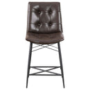 Aiken Upholstered Tufted Counter Chair Brown (Set of 2)