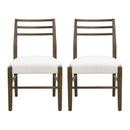 Farmhouse Style Dining Chair Set With Ladder Back Design