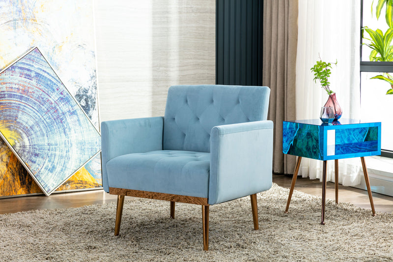 Accent Chair, leisure single sofa with Rose Golden feet