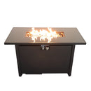 Outdoor Fire Pit Table Durable Construction With Lid - Black by HouseOfZazla