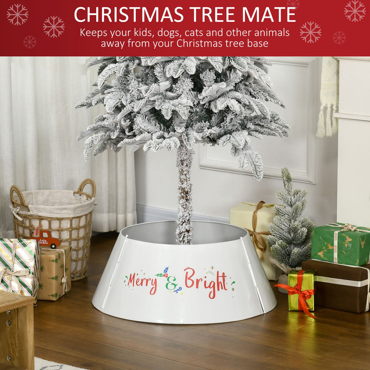 HOMCOM 26 Inch Christmas Tree Collar Ring, Stand Cover for Decor, photo 4 of 9