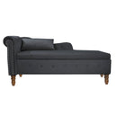 Chaise Lounge Indoor, Lounge Chair For Bedroom With Storage & Pillow, Modern Upholstered Rolled Arm Chase Lounge For Sleeping With Nailhead Trim For Living Room Bedroom Office by Unique Piece Furniture