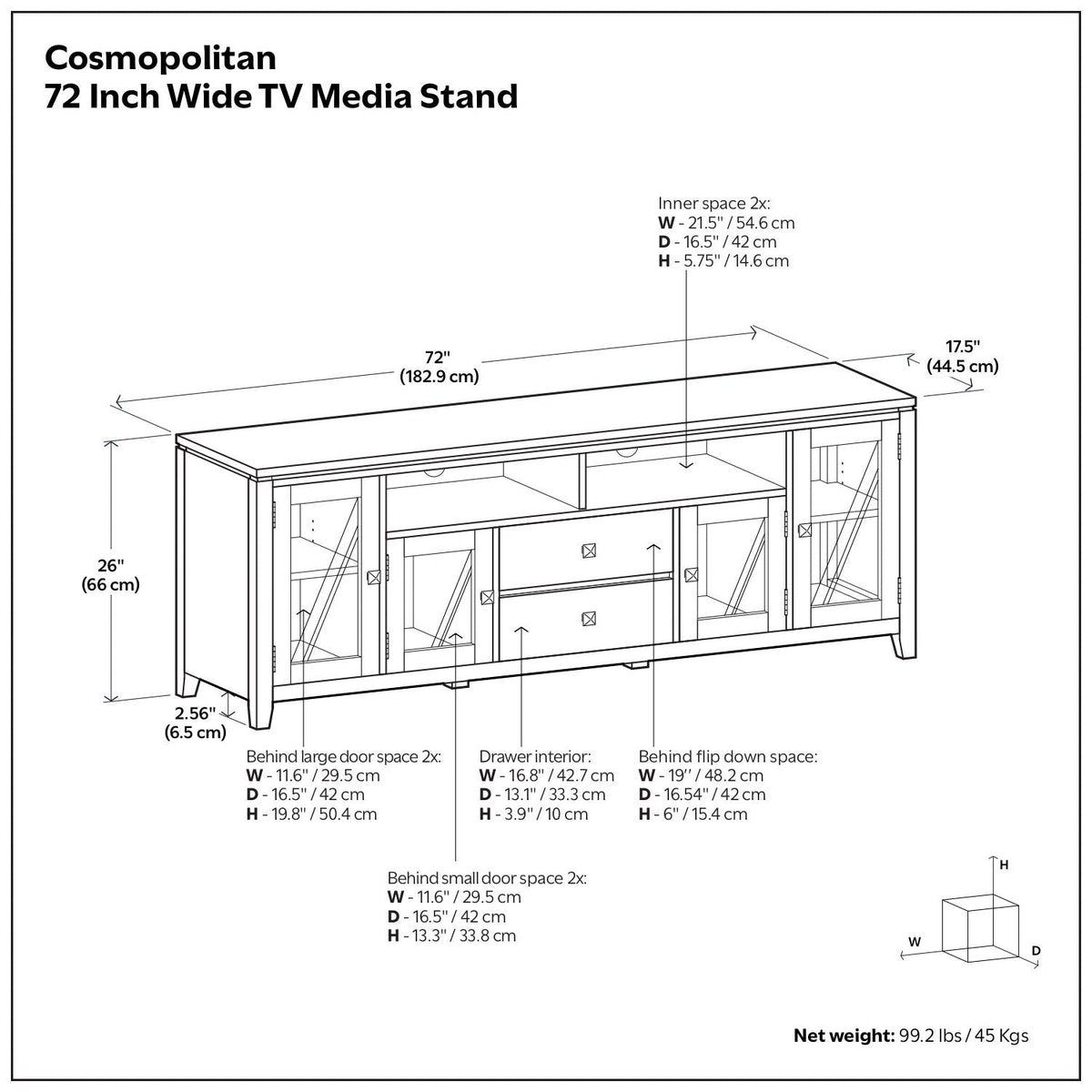 Cosmopolitan - Wide TV Media Stand - Mahogany Brown, photo 3 of 5