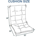 2 Piece High Back Patio Chair Cushion Set, Tufted Adirondack And Rocking Chair Cushions by HouseOfZazla