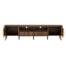 TV Stand For TVs Up To 85" With Soft-Close Doors, Open Shelf, Cable Management - Walnut