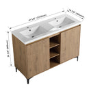 48" Freestanding Bathroom Vanity With Double Sink, Soft Closing Door Hinge (KD-Package)G