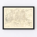 Vintage Map of Hamburg, Germany 1884