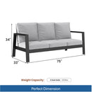 3 Seat All-Weather Patio Sofa With Cushions by HouseOfZazla