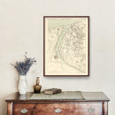 Vintage Map of Calcutta, India 1890
