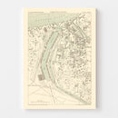 Vintage Map of Calcutta, India 1890