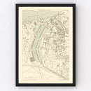 Vintage Map of Calcutta, India 1890