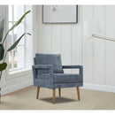 Mid-Century Armchair, Accent Chair with Chenille Armrest & Soft Cushion for Living Room, Bedroom, Home Office, Study, Dark Grayish Blue