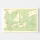 Vintage Map of Galveston, Texas 1888