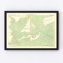 Vintage Map of Galveston, Texas 1888