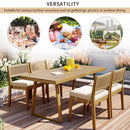 U_Style Multi-Person Outdoor Acacia Wood Dining Table and Chair Set by HouseOfZazla