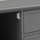 TV Stand, Entertainment Center With Dual Drawers And Hidden Storage, Cabinet With Soft Closing Doors And Sleek Panel Design